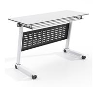 Tavolo da conferenza pieghevole con ruote bloccabili, tavolo da allenamento rettangolare per ufficio, facile da montare, tavolo per riunioni, 140 x 60 x 74,9 cm, perfetto per eventi e collaborazioni