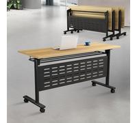 Tavolo da conferenza pieghevole con ruote bloccabili, tavolo da riunione portatile per ufficio, casa, classe, design salvaspazio, posti a sedere da 2 a 10 persone, durevole e versatile