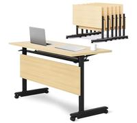 Tavolo da conferenza pieghevole con ruote e deflettore, tavolo portatile per ufficio e aula facile da riporre, scrivania per riunioni mobili per spazi di lavoro collaborativi