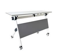 Tavolo da conferenza pieghevole con ruote girevoli, moderno tavolo da allenamento mobile da 139,7 cm, grigio per ufficio, aula e seminario