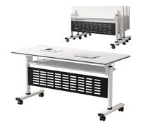 Tavolo da conferenza pieghevole con ruote, tavolo da riunione rettangolare per ufficio mobile, per collaborazioni moderne e spazi di lavoro, design portatile e versatile