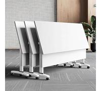Tavolo da conferenza pieghevole, design mobile con ruote silenziose e robusta struttura in metallo per riunioni in ufficio, reception, aule e spazi di formazione, soluzione versatile salvasp