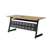 Tavolo da conferenza pieghevole, mobile con piano ribaltabile, mobile da ufficio, per sale di formazione, aule, centri multimediali, finitura naturale, 120 x 60 x 75 cm
