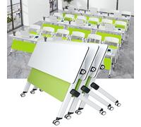 Tavolo da conferenza pieghevole mobile con ruote bloccabili Tavolo da ufficio portatile per riunioni per seminari, sale di formazione e spazi collaborativi