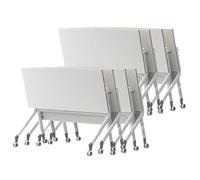 Tavolo da conferenza pieghevole mobile dal design moderno rettangolare con ruote, ideale per l'allenamento in ufficio e spazi collaborativi, tavolo da riunione portatile per una facile installazione