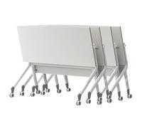 Tavolo da conferenza pieghevole mobile dal design moderno rettangolare con ruote, ideale per riunioni in ufficio, aree di formazione e spazi collaborativi, soluzione versatile e salvaspazio