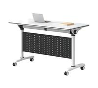 Tavolo da conferenza pieghevole mobile su ruote, scrivania rettangolare per seminari e riunioni con pannello divisorio, facile da montare, tavolo da formazione per ufficio, 55,1"x23,6"x29,5"
