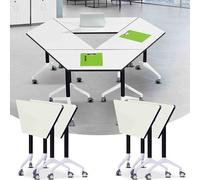 Tavolo da conferenza pieghevole, portatile, con ruote bloccabili, per ufficio, design moderno per riunioni e spazi di lavoro collaborativi