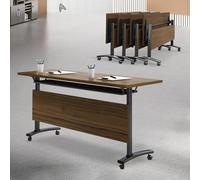 Tavolo da conferenza pieghevole portatile con ruote bloccabili, resistente, per ufficio e aula da 2 a 10 persone, ideale per eventi e riunioni