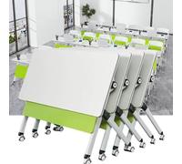Tavolo da conferenza pieghevole portatile con ruote bloccabili Scrivania per riunioni mobile per ufficio, seminari, sale di formazione, soluzione salvaspazio versatile per uso professionale
