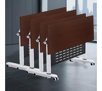 Tavolo da conferenza pieghevole portatile e modulare, tavolo per seminari, 160 x 61 cm, set da 4 pezzi pieghevole per riporre e trasportare facilmente