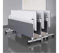Tavolo da conferenza pieghevole, set di 3 tavoli da riunione con pannello di protezione e ruote bloccabili, ideale per sale conferenze, sale di formazione, centri multimediali e aule 180x50x