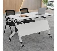 Tavolo da conferenza pieghevole, tavolo da conferenza pieghevole, mobile con parte superiore ribaltabile, tavolo pieghevole stretto, moderno tavolo per riunioni con ruote silenziose, adatto per