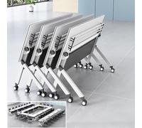 Tavolo da conferenza pieghevole, tavolo da conferenza pieghevole mobile con ruote silenziose, tavolo rettangolare per riunioni, seminari, tavoli da ufficio, sala conferenze, 55,1x23,6x29,5 p