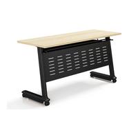 Tavolo da conferenza portatile per ufficio con carrucole silenziose, design rettangolare moderno patchwork pieghevole, due cassetti per la maggior parte delle scene