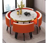 Tavolo da Conferenza Rotondo 1 Tavolo E 4 Sedie Set da 5 Pezzi Bar per La Colazione Rotondo Set da Tavolo da Pranzo per Cucina Set da Tavolo E Sedia Rotondi,N(Color:23)
