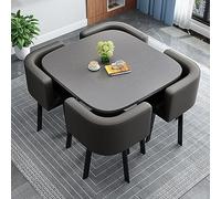 Tavolo da conferenza rotondo per ufficio, reception, semplice tavolo da ufficio 80 cm, tavolo per riunioni con 4 sedie, perfetto per sale conferenze e spazi collaborativi