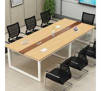 Tavolo da conferenza, scrivania rettangolare in legno per sala riunioni e seminari, tavolo da ufficio per spazi collaborativi