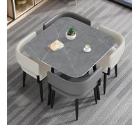 Tavolo da conferenza, set da pranzo da 5 pezzi, tavolo da riunione quadrato/rotondo con 4 sedie, design salvaspazio per sale conferenze, ristoranti, caffetterie, 90 cm di larghezza.