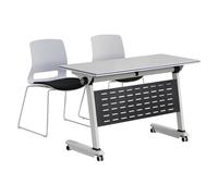 Tavolo da conferenza stabile e durevole, tavolo da allenamento mobile con piano ribaltabile, design con giunzione libera, tavolo da conferenza mobile for uffici, aule e sale riunioni(140 * 60 * 75cm)
