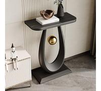 Tavolo da consolle Glam in marmo/metallo con struttura rettangolare antigraffio, mobile divisorio per ingresso contro il muro, tavolo da corridoio, veranda(Black D,80x30x75cm/31.5X11.8X29.5in)