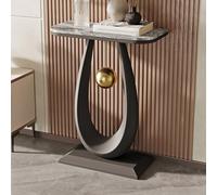 Tavolo da consolle Glam in marmo/metallo con struttura rettangolare antigraffio, mobile divisorio per ingresso contro il muro, tavolo da corridoio, veranda(Black C,100x30x75cm/39.4X11.8X29.5in)