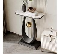 Tavolo da consolle Glam in marmo/metallo con struttura rettangolare antigraffio, mobile divisorio per ingresso contro il muro, tavolo da corridoio, veranda(Black B,40x30x75cm/15.7X11.8X29.5in)