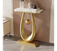Tavolo da consolle Glam in marmo/metallo con struttura rettangolare antigraffio, mobile divisorio per ingresso contro il muro, tavolo da corridoio, veranda(Gold B,150x30x75cm/59X11.8X29.5in)