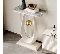 Tavolo da consolle Glam in marmo/metallo con struttura rettangolare antigraffio, mobile divisorio per ingresso contro il muro, tavolo da corridoio, veranda(White C,40x30x75cm/15.7X11.8X29.5in)