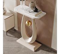 Tavolo da consolle Glam in marmo/metallo con struttura rettangolare antigraffio, mobile divisorio per ingresso contro il muro, tavolo da corridoio, veranda(White A,100x30x75cm/39.4X11.8X29.5in)