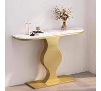 Tavolo da consolle Moderno Stretto - Elegante Tavolo da Ingresso in Pietra Leggera e di Lusso con Struttura in Acciaio al Carbonio con Vernice ad Alta Temperatura Resistente per corridoio, c