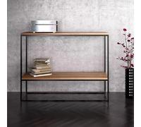 Tavolo da corridoio, tavolo con ripiano posteriore per divano, tavolo da consolle stretto e lungo dietro il divano, tavolo da ingresso in metallo moderno in stile fattoria con scrivania in l