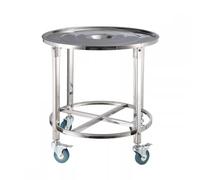 Tavolo da cucina commerciale in acciaio inox con ripiano inferiore e secchio di rotolamento, base mobile da cucina con ruote girevoli