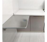 Tavolo da cucina e studio pieghevole in acciaio inox da parete, banco da lavoro galleggiante salvaspazio per piccole aree, scrivania multifunzione sospesa (100 x 30 cm)