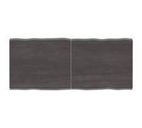 Tavolo da cucina in rovere massiccio grigio scuro, 140 x 60 x 4 cm, design quadrato con bordo vivo, non trattato, per casa e ufficio, superficie in legno resistente, soluzione elegante per sala da