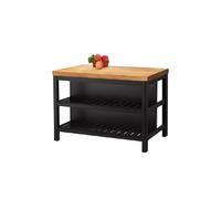 Tavolo da cucina mobile a isola con contenitore, credenza aperta su ruote per una facile cottura e nizzazione, versatile unità portaoggetti da cucina