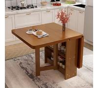 Tavolo da cucina pieghevole in legno massello con ripiano portaoggetti - 3 in 1 multifunzionale sala da pranzo ufficio e scrivania versatile per piccoli spazi e uso domestico massimizza felicità ed