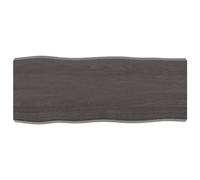 Tavolo da cucina quadrato in rovere massello, superficie per casa e ufficio, bordo vivo, non trattato, grigio scuro, 100 x 40 x 6 cm, perfetto per decorazioni rustiche