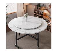 Tavolo da cucina rotondo con ruote, allungabile, pieghevole, per casa e ristorante, 130 cm, design salvaspazio, uso versatile