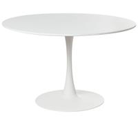Tavolo da cucina rotondo minimalista Piano in MDF bianco ø 120 cm Base in metall