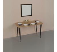Tavolo Da Cucina Stile Industrial 120x60x73 Gambe A Piramide Pyra Rovere