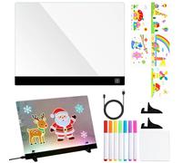 Tavolo Da Disegno A LED Con 4 Modalità Di Luce, Blocco Per Doodle In Acrilico Ricaricabile Per Bambini, Lavagna Luminosa Cancellabile Con Pennarelli, Tavoletta Promemoria Trasparente Per L'aula 'h