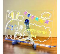 Tavolo da disegno a LED con penna a 7 colori, Bacheca creativa in acrilico riscrivibile con luce, Disegno acrilico Cancella Doodle Desktop Memo Glow Wordpad, per Ufficio Scuola Casa 200mm*200mm