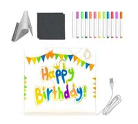 Tavolo da disegno a LED - Lavagna magica in acrilico trasparente, lavagne cancellabili a secco con 12 colori luminosi per scrivere messaggi, lavagne magiche per scuola, ufficio, caffè