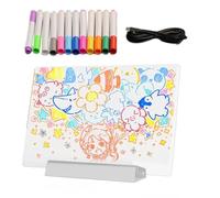 Tavolo Da Disegno A LED Per Bambini - Lavagna, Doodle Artistico Con Promemoria Luminoso | Display Per Appunti Ricaricabile Cancellabile A Secco, Set Di Penne A 12 Colori, Tablet Con Luce Di Let
