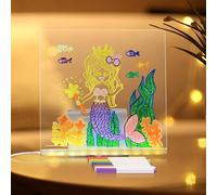 Tavolo Da Disegno A LED Per Bambini, Lavagna Per Appunti A LED Con Penne A 12 Colori E Supporto Pieghevole Regolabile, Blocco Da Disegno Illuminato In Acrilico Per La Caffetteria Della Scuola