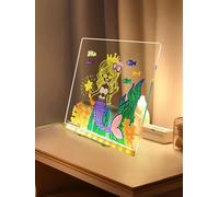 Tavolo da disegno illuminato a LED Giocattolo fai-da-te, resistente ai graffi, lettere regolabili, cancellabili, bacheca, Natale per bambini