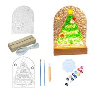 tavolo da disegno illuminato, dipingi la tua luce notturna - Kit da tavolo da disegno natalizio fatto a mano, kit di arti e artigianato, decorazione da tavolo LED natalizia, attività di pittura per