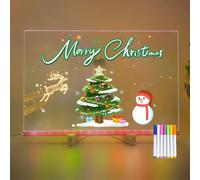 Tavolo da disegno in acrilico a LED Schede luminose cancellabili fai-da-te con supporto e penna da 7 colori Bacheca con presa USB con luce notturna