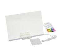 Tavolo Da Disegno LED-Acrilico | Bacheca Luminosa, Lavagna Trasparente, Materiale Da Disegno Educativo, Strumento Per Scarabocchi Cancellabili, Blocco Luminoso Con Supporto Integrato Per La Scuola Mat